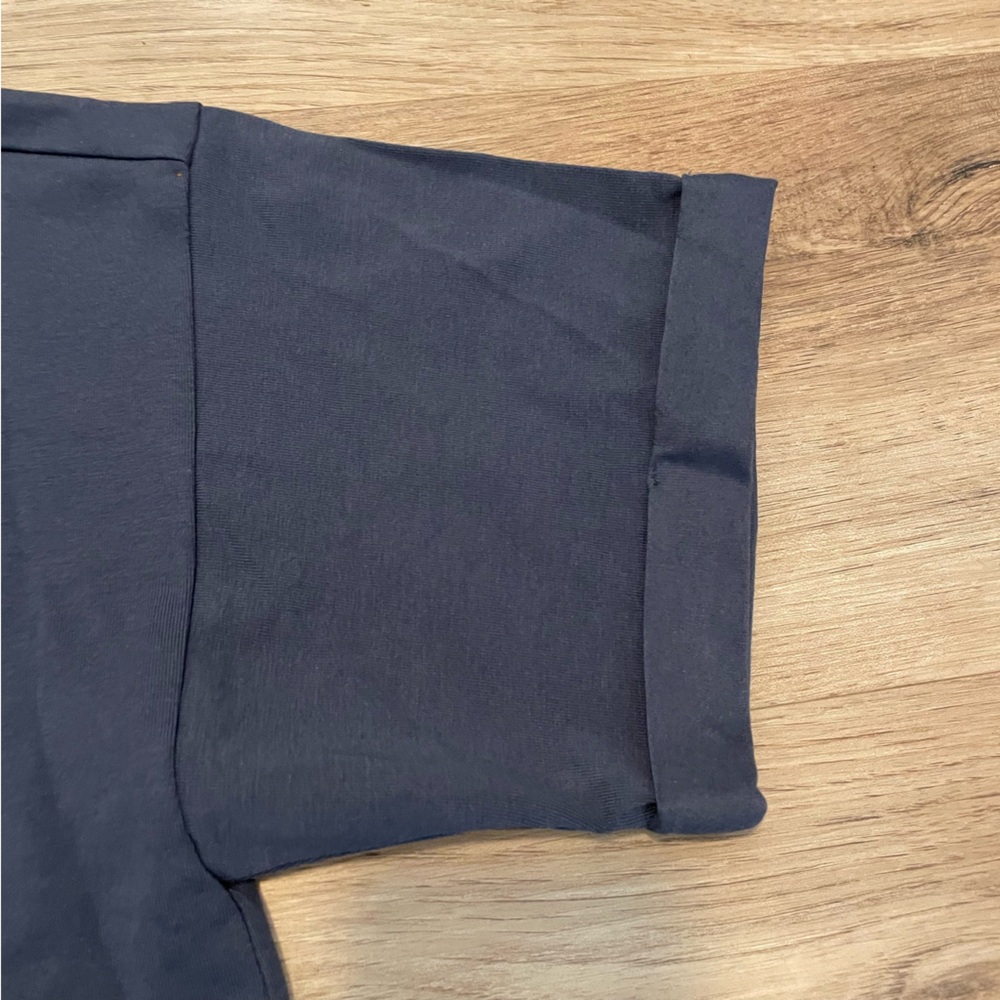 NWT Eileen Fisher round neck jersey dress organic cotton navy blue size large - Picture 4 of 9